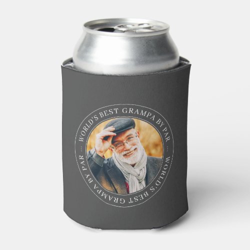 Worlds Best Grampa By Par Classic Simple Photo Can Cooler