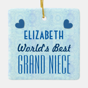 World's Best GRAND NIECE with Hearts A035a Ceramic Ornament