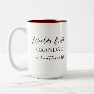 World's Best Grandad and Most Loved Photo Gift Two-Tone Coffee Mug