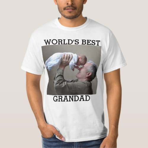 WORLDS BEST GRANDAD Custom Photo Create Your Own T_Shirt