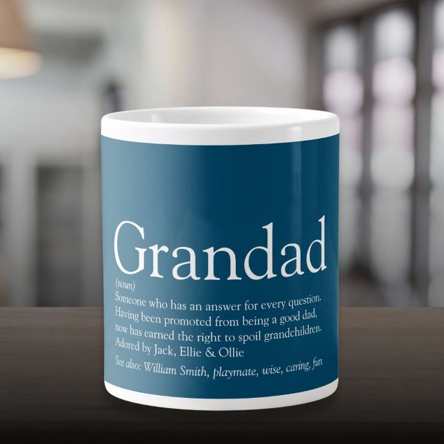 World's Best Grandad Definition Fun Blue Cool  Giant Coffee Mug (World's Best Grandad Definition Fun Blue Cool Giant Coffee Mug)