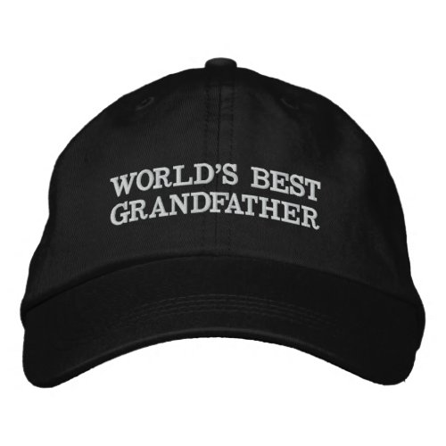 Worlds Best Grandfather black custom text modern Embroidered Baseball Cap