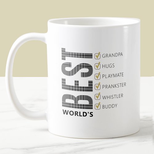 Worlds Best Grandfather Customizable Checklist Coffee Mug