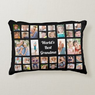 World's Best Grandma 32 Family Photo Collage Black