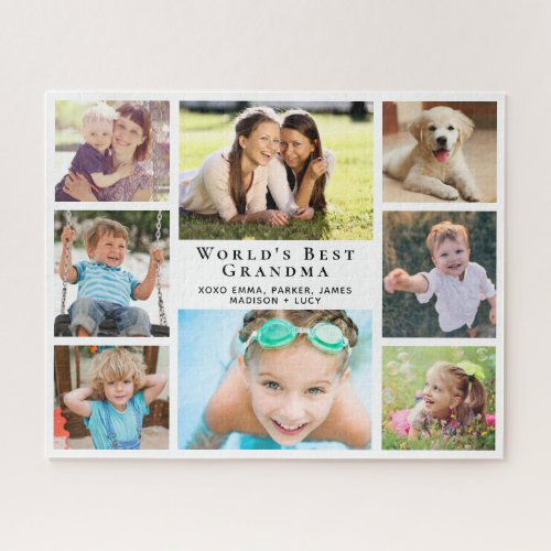 Worlds Best Grandma 8 Photo Collage Jigsaw Puzzle