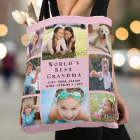 World's Best Grandma 8 Photo Collage Pink