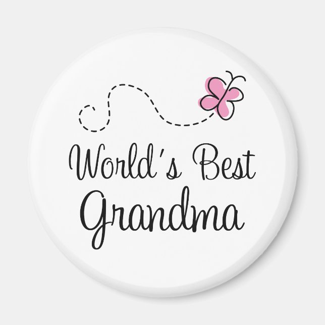 World's Best Grandma Butterfly Gift Magnet (Front)