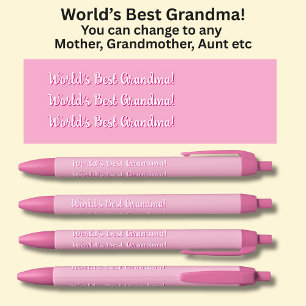World's Best Grandma! - Can Change text, on pink Pen