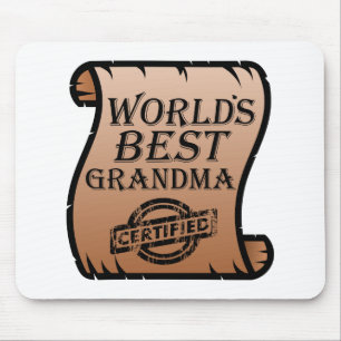 World's Best Grandma Certified Certificate Funny Mouse Pad