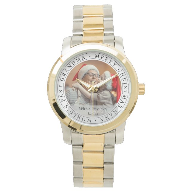 World's Best Grandma Christmas Gift Idea Wrist  Watch (Front)
