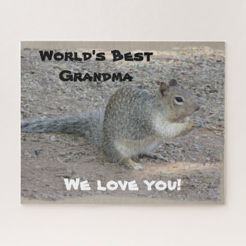 Worlds Best Grandma Cute Squirrel Grandmother Jigsaw Puzzle