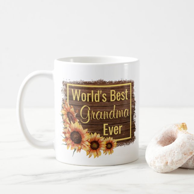 World's Best Grandma Ever Photo Coffee Mug (With Donut)