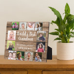 World's Best Grandma Grandkids 12 Photo 8" x 10" Plaque<br><div class="desc">Create your own photo collage  plaque  with 12 of your favorite pictures on a wood texture background .Personalize with grandkids photos . Makes a treasured keepsake gift for grandma for birthday, mother's day, grandparents day, etc</div>