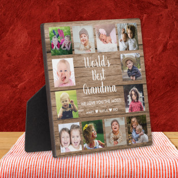 World's Best Grandma Grandkids 12 Photo Collage Plaque by semas87 at Zazzle