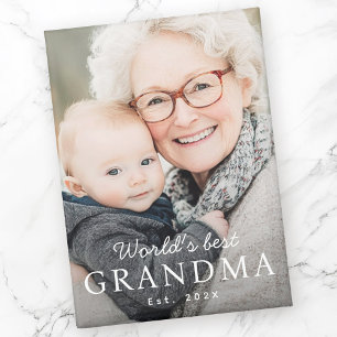 World's best grandma grandmother est year photo magnet