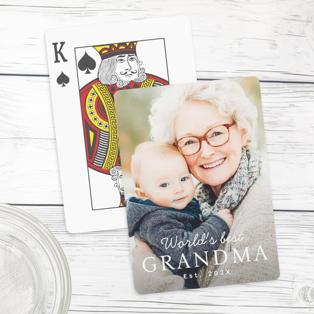 World's best grandma grandmother est year photo poker cards (World's best grandma grandmother est year photo poker cards)