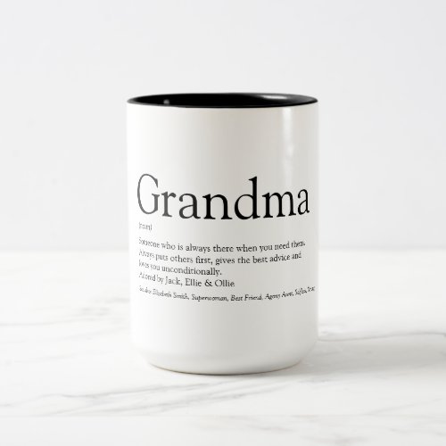 Worlds Best Grandma Grandmother Granny Definition Two_Tone Coffee Mug