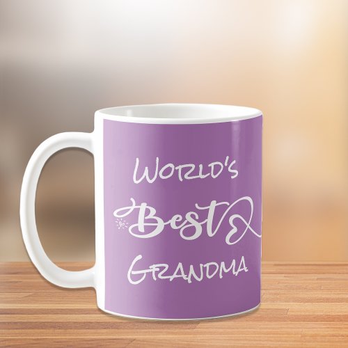 Worlds Best Grandma Hearts Purple Coffee Mug