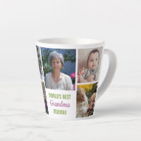 World's Best Grandma Instagram Photo Collage Name Latte Mug
