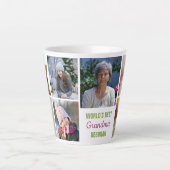 World's Best Grandma Instagram Photo Collage Name Latte Mug (Front)