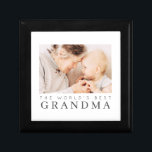 World's Best Grandma Modern Simple Photo Gift Box<br><div class="desc">Design is composed of fun and playful typography with sans serif and serif font. Add a custom photo of grandma,  granny,  mee-maw,  lola,  or nana.</div>