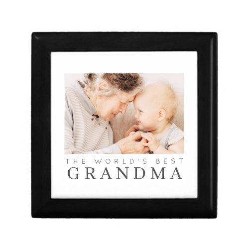 Worlds Best Grandma Modern Simple Photo Gift Box