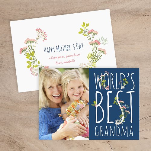 Worlds Best Grandma Mothers Day Photo Card