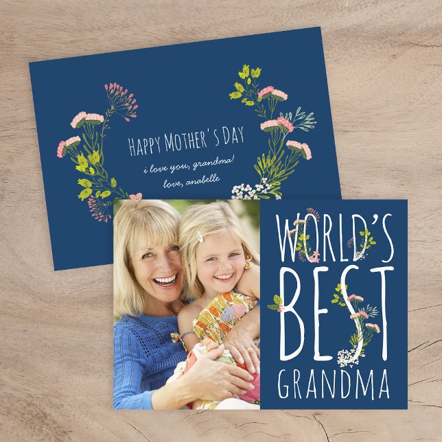 World's Best Grandma Mother's Day Photo Card (Creator Uploaded)