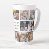 World's Best Grandma Name Instagram Photo Collage Latte Mug