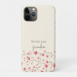 World's Best Grandma - Pastel Floral Personalized iPhone 11 Pro Case