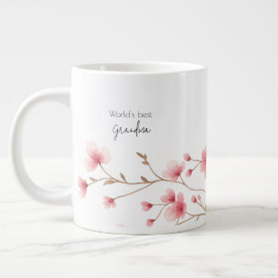 World's Best Grandma - Pastel Floral Personalized  Giant Coffee Mug
