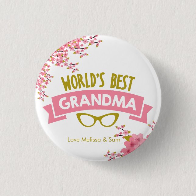 World's Best Grandma personalize Button (Front)