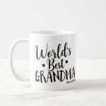 WORLD'S BEST GRANDMA Personalized Custom Name Coffee Mug<br><div class="desc">WORLD'S BEST GRANDMA Personalized Custom Name Mug</div>