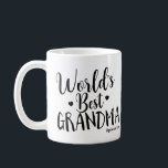 WORLD'S BEST GRANDMA Personalized Custom Name Coffee Mug<br><div class="desc">WORLD'S BEST GRANDMA Personalized Custom Name Mug</div>