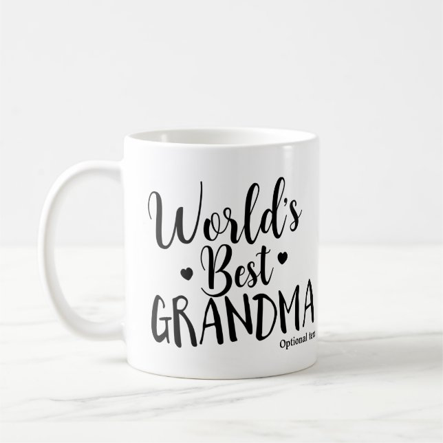 WORLD'S BEST GRANDMA Personalized Custom Name Coffee Mug (Left)