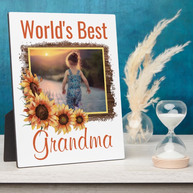 World's Best Grandma Personalized Photo Plaque (Side)