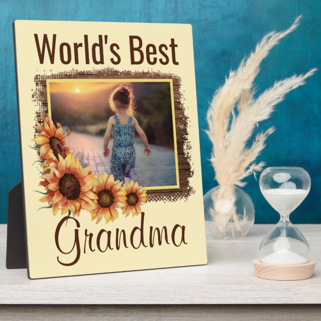 World's Best Grandma Personalized Photo Plaque (Side)