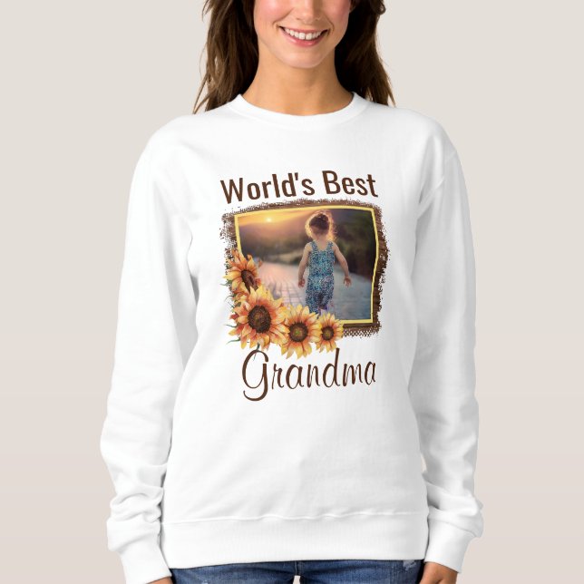 World's Best Grandma Personalized Photo Sweatshirt (Front)