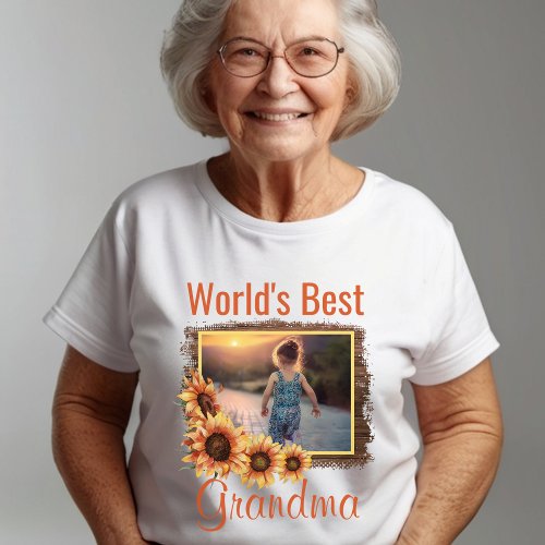 Worlds Best Grandma Personalized Photo T_Shirt
