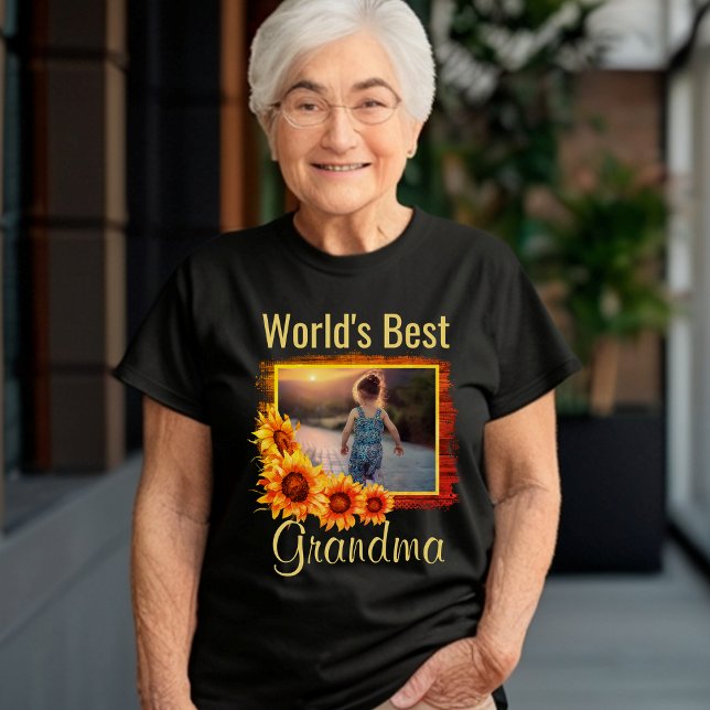 World's Best Grandma Personalized Photo T-Shirt (Creator Uploaded)