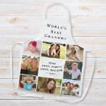 World's Best Grandma Photo Collage Apron<br><div class="desc">A nice keepsake gift for the world's best grandma. Personalize this family photo collage apron with eight pictures of her grandchildren, children, other family members, pets, etc. Customize "World's Best Grandma" and whether she is called "Abuela, " "Nana, " "Mommon, " etc., and add her grandkid's names as a signature....</div>