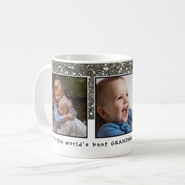 World's Best Grandma Photo Collage Coffee Mug (Front Left)