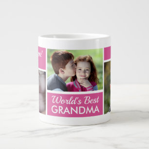 World's Best Grandma Photo Collage Giant Coffee Mug