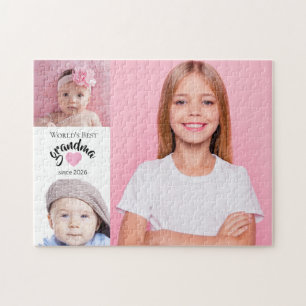 Worlds Best Grandma Photo Collage  Jigsaw Puzzle