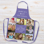 World's Best Grandma Photo Collage Purple Apron<br><div class="desc">A nice keepsake gift for the world's best grandma. Personalize this photo collage purple apron with eight pictures of her grandchildren, children, other family members, pets, etc. Customize "World's Best Grandma" and whether she is called "Grandma, " "Nana, " "Abuela, " etc., and add her grandkid's names as a signature....</div>