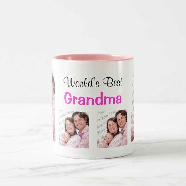 World's Best Grandma Photo Mug Pink (Center)