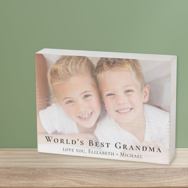 World's Best Grandma Photo Wooden Box Sign (Creator Uploaded)