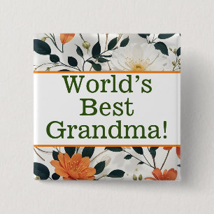 World's best grandma pin