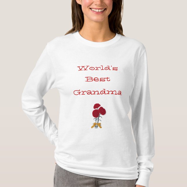 Worlds Best Grandma Rose T-Shirt (Front)