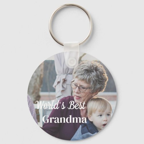Worlds best Grandma simple personnalized Keychain